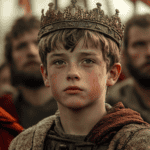 Edmund at the age of 14 being crowned king of East Anglia