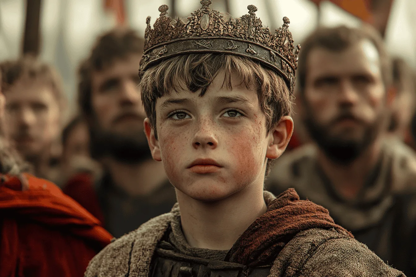 Edmund at the age of 14 being crowned king of East Anglia
