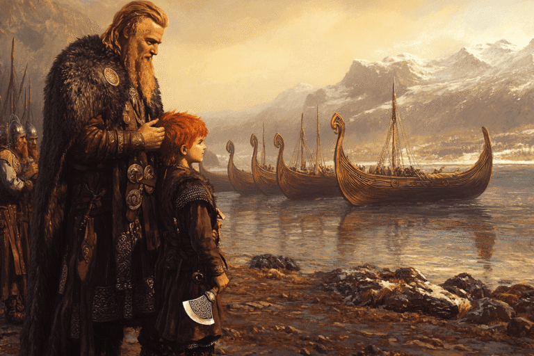 The Viking Child given Five Longships on his 12th Birthday for Raiding!